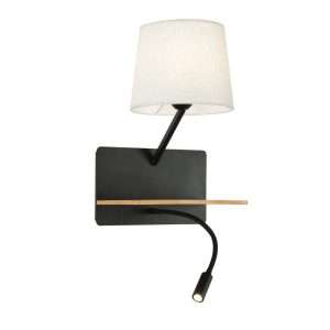โคมไฟกิ่ง โคมไฟติดผนังภายใน สีดำ ขั้ว E27x1+LED รุ่น WL-C3862-1P12-BK