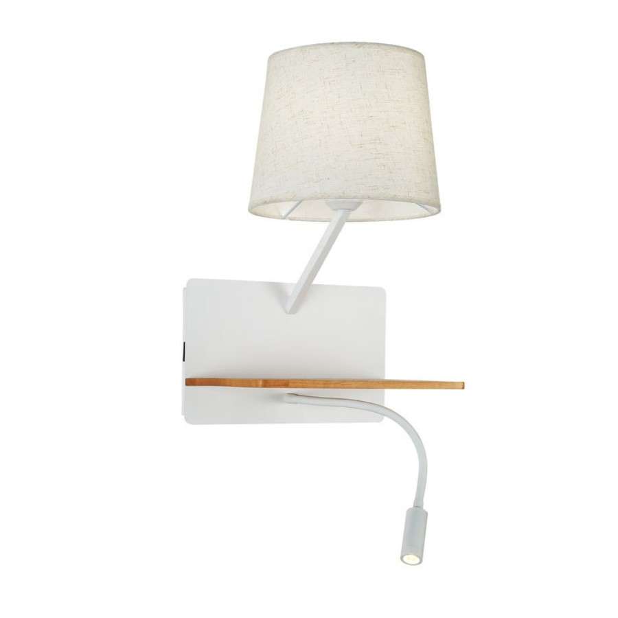 โคมไฟกิ่ง ไฟติดผนังภายใน สีขาว ขั้ว E27x1+LED รุ่น WL-C3862-1P82-WH