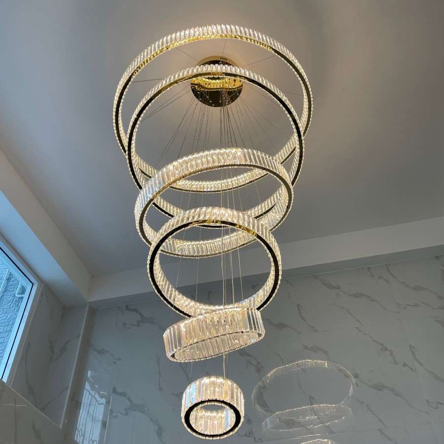 โคมไฟช่อ โคมไฟระย้า LED แสงวอร์ม รุ่น WL-92285-W1200MMxH3000MM