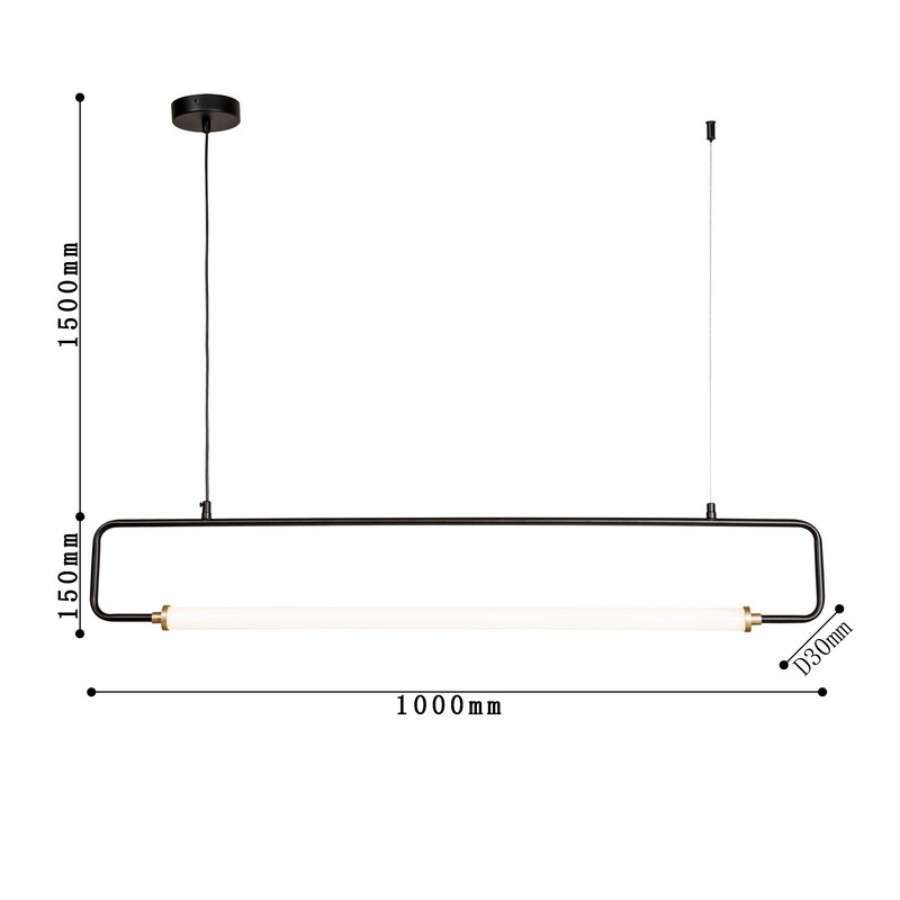 โคมไฟห้อยเดิร์น LED 30W แสงวอร์ม รุ่น WL-C1919-1000P-BK - Image 3