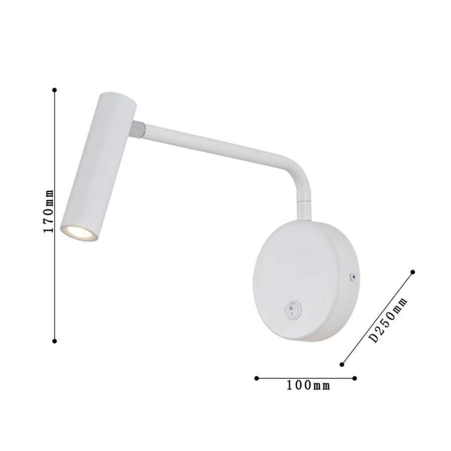 โคมไฟกิ่ง โคมไฟติดผนังภายในปรับมุมได้ สีขาว รุ่นWL-C3885-1P-173WH - Image 2