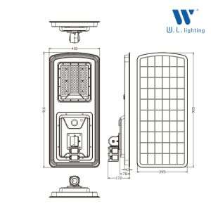 ไฟถนนโซล่าเซลล์ All in one  รุ่น WL-ST1873-180W - Image 3
