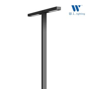 โคมไฟเสาสนามอลูมิเนียมกิ่งคู่ใช้สำหรับภายนอกสูง 3.5 เมตร WL-F8008-3.5M-2BK-80W