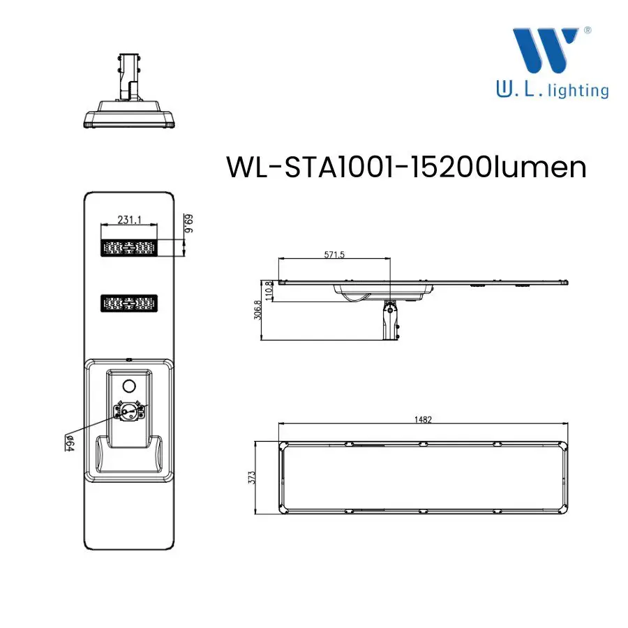 โคมไฟโซล่าเซลล์ All in one รุ่น WL-STA1001-15200lumen - Image 5
