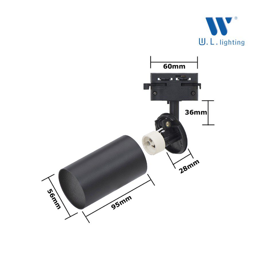 โคมไฟแทรคไลท์ไลท์ สีดำ ไฟเข้าราง ขั้ว GU10 รุ่น WL-JP9B-T-GU10-BK - Image 3