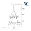 โคมไฟช่อวินเทจ ไฟระย้า ไฟห้อยตกแต่ง ขั้ว E27 รุ่น WL-8725-12+16BK - Image 3