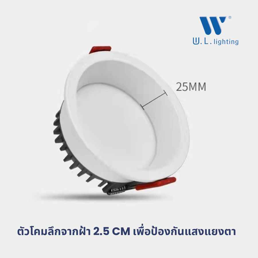 โคมไฟดาวน์ไลท์ ลดแสงแยงตา LED ในตัว 7/12/18 วัตต์ รุ่น WL-S424 - Image 3