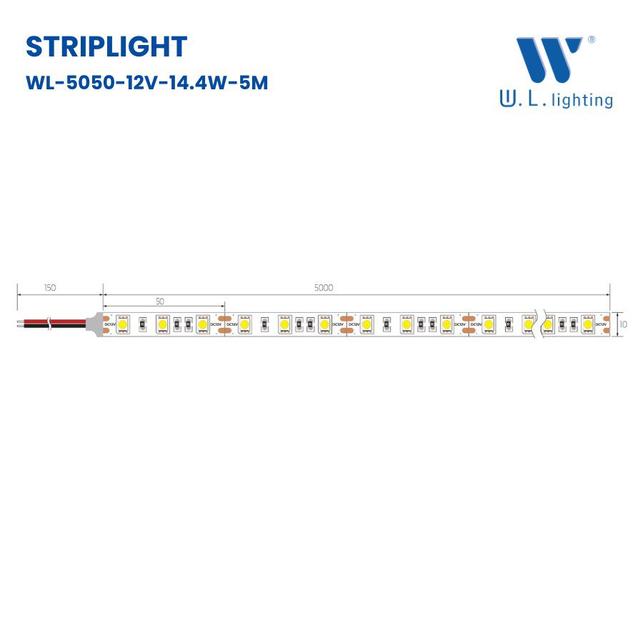ไฟเส้น Striplight 5050 12V 14.4W/M รุ่น WL-5050-12V-14.4W - Image 2