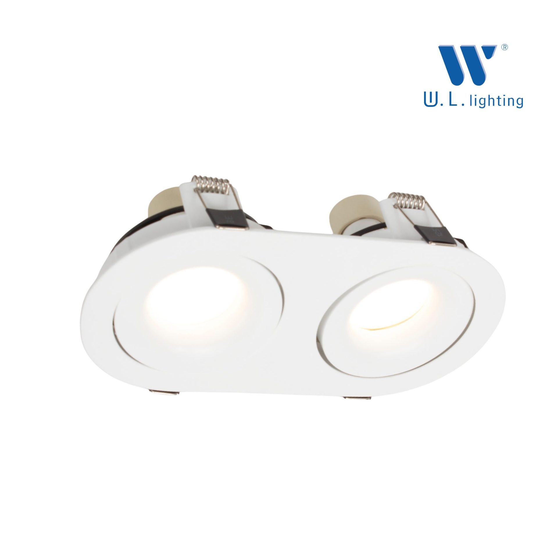 โคมไฟดาวน์ไลท์คู่ ปรับหน้าได้ รุ่น WL-577-2R-WH-GU10