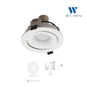 WL-577-R-WH-GU10 ดาวน์ไลท์ปรับมุมได้ 360° GU10 / MR16 สีขาว