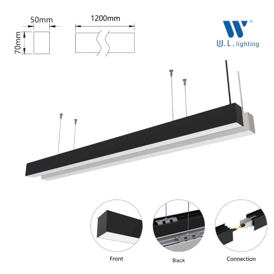 โคมไฟออฟฟิศ โคมห้อยสลิง LINEAR LED LAMP 40W รุ่น WL-JS5070-120-40W - Image 2