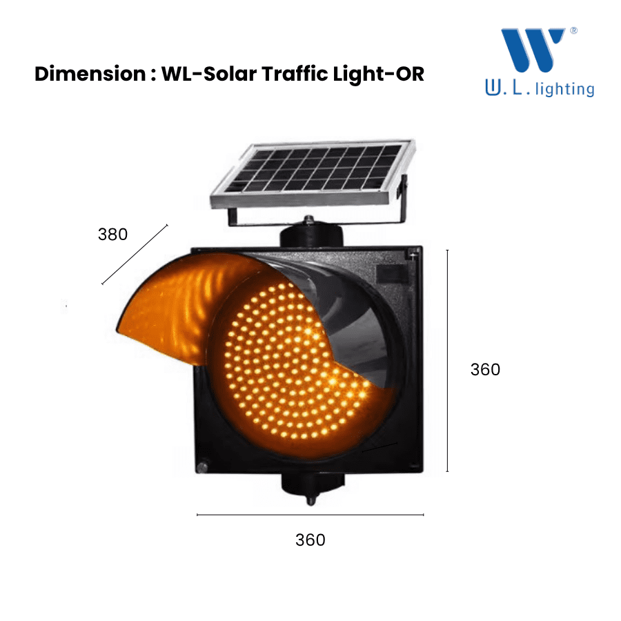 ไฟกระพริบเตือนภัยโซล่า รุ่น WL-Solar Traffic Light-OR - Image 2