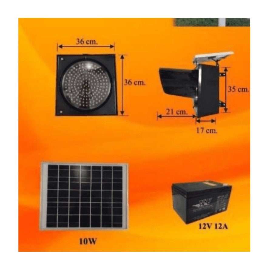 ไฟกระพริบเตือนภัยโซล่า รุ่น WL-Solar Traffic Light-OR - Image 3