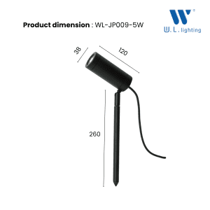 โคมไฟปักดิน LED 5W แสงวอร์ม รุ่น WL-JP009-5W-3000K