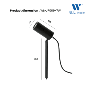 โคมไฟปักดิน LED 7W แสงวอร์ม รุ่น WL-JP009-7W-3000K