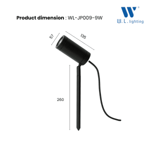 โคมไฟปักดิน LED 10W แสงวอร์ม รุ่น WL-JP009-10W-3000K