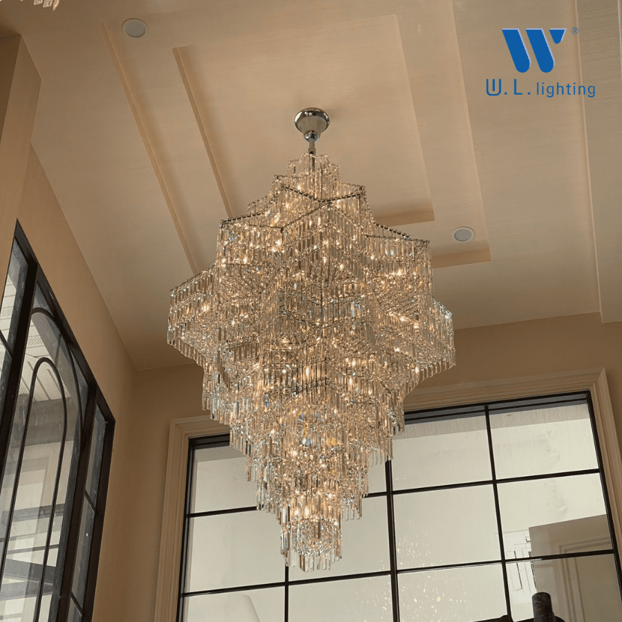 โคมไฟคริสตัล โถงบันได รุ่น WL-6086-1400-CH