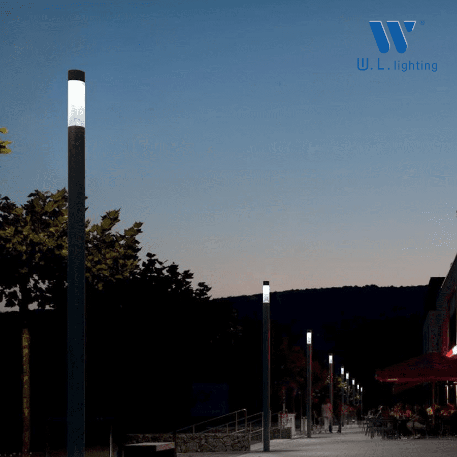โคมไฟเสาสนามอลูมิเนียมลายไม้ สูง 3 เมตร WL-F2602-40W-3000MM-WD - Image 2