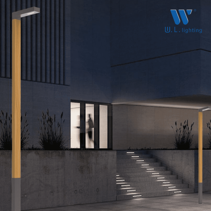 โคมไฟเสาสนามอลูมิเนียมลายไม้ สูง 3.5 เมตร WL-F2603-40W-3500MM-WD - Image 2