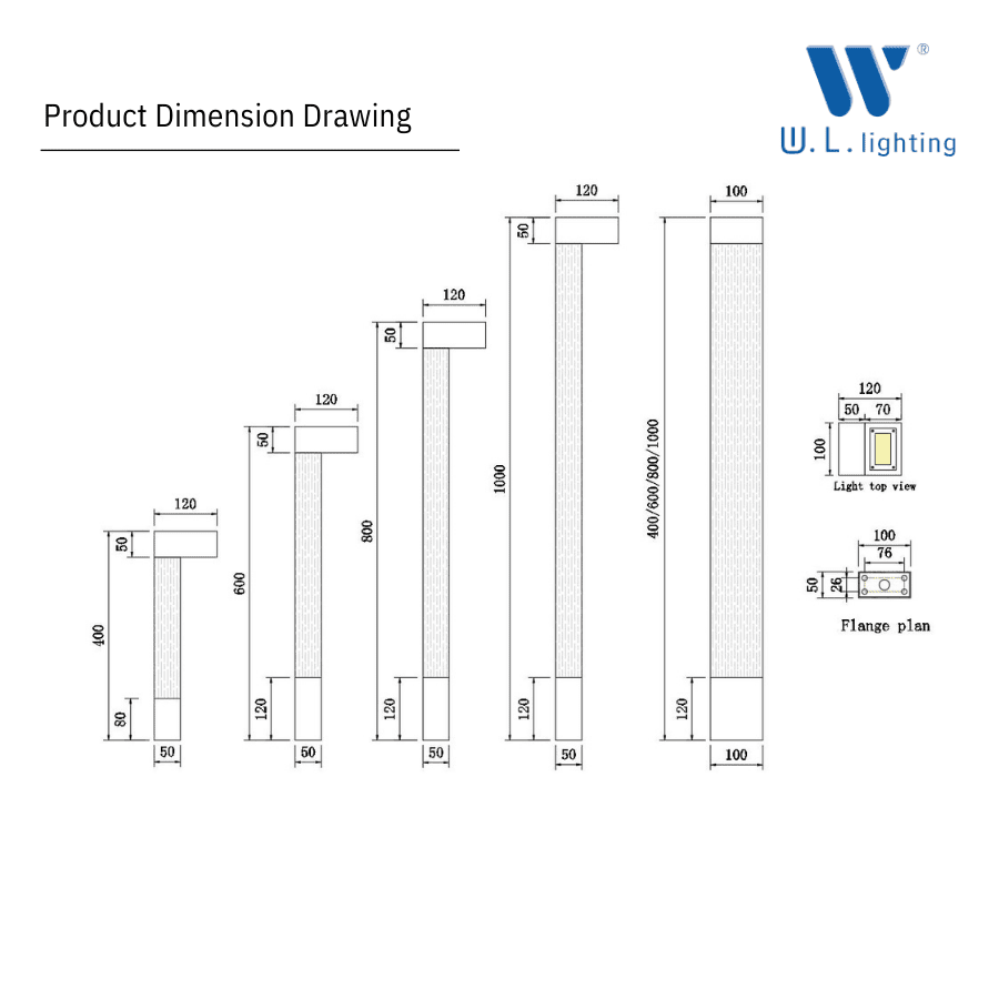 โคมไฟสนามลายไม้ WL-F2607-10W-100CM-WD - Image 3