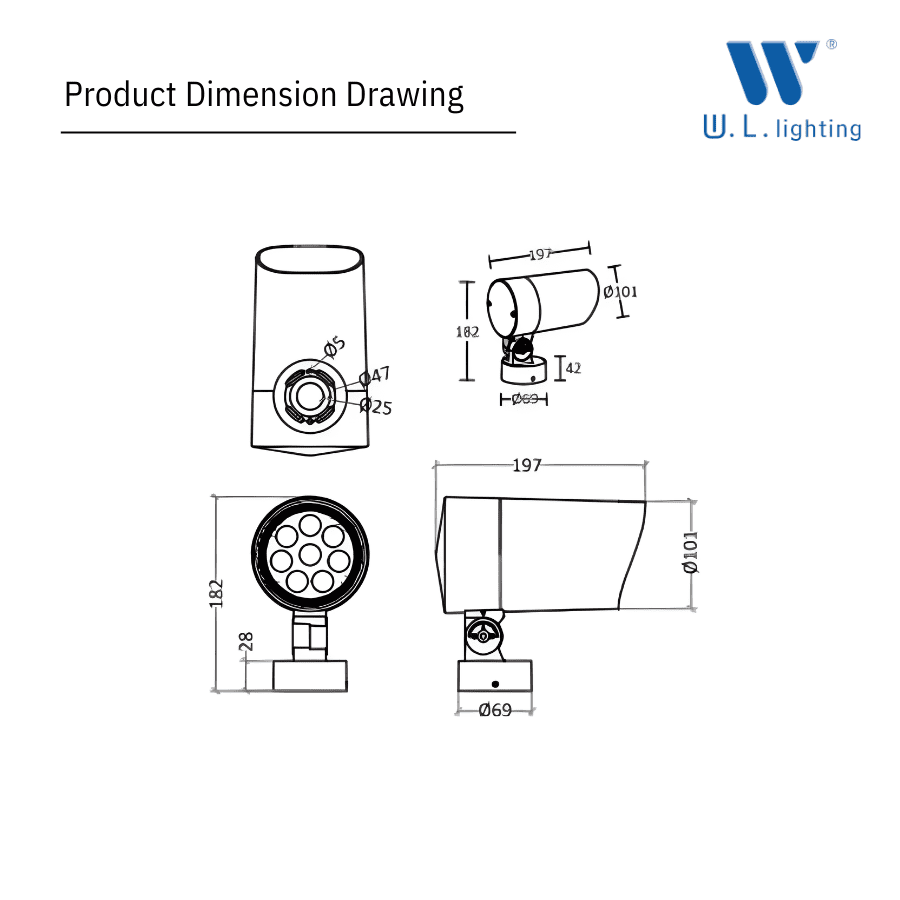 โคมไฟส่องต้นไม้ LED 24W รุ่น WL-JP017-24W-H - Image 2