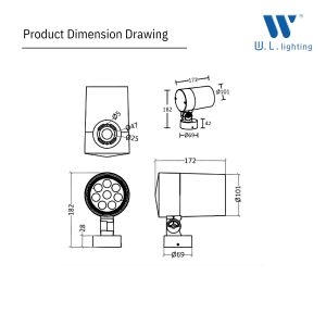 โคมไฟส่องต้นไม้ LED 24W รุ่น WL-JP017-24W