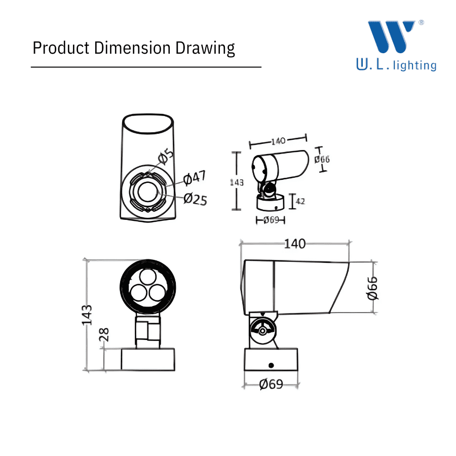 โคมไฟส่องต้นไม้ LED 8W รุ่น WL-JP017-8W-H - Image 2