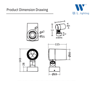 โคมไฟส่องต้นไม้ LED 8W รุ่น WL-JP017-8W