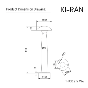 โคมไฟสนาม รูปเห็ด รุ่น KIRAN-BL015-12W-613