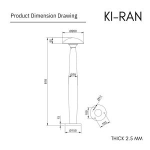 โคมไฟสนาม รูปเห็ด รุ่น KIRAN-BL015-12W-818