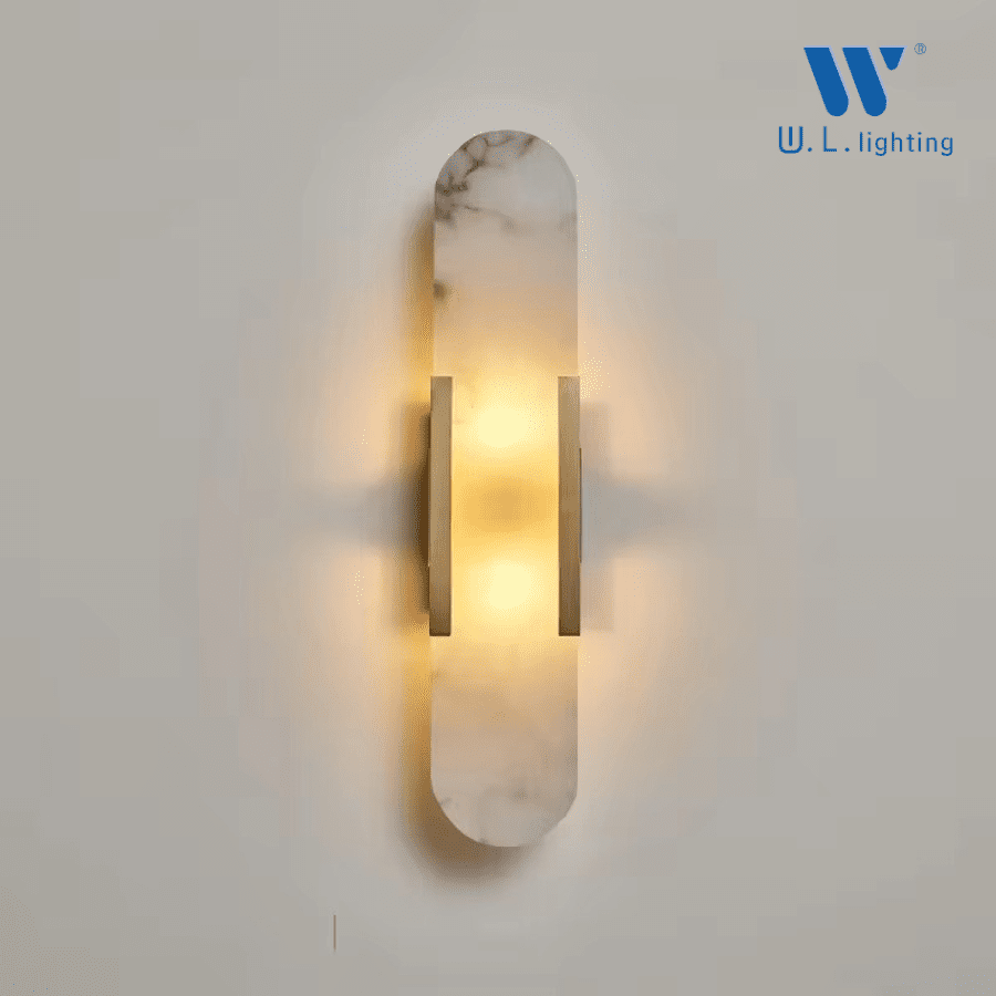 โคมไฟผนังหินอ่อนภายใน รุ่น WL-A-mable03-E14x2-KG - Image 3