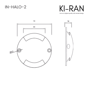โคมไฟพื้น ส่องสองทาง 3วัตต์ Pure Aluminum 6063 รุ่น IN-HALO-2