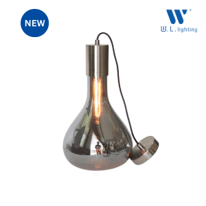 โคมไฟห้อย แก้วสีปรอท สีดำ ขั้ว E27 รุ่น WL-MD524-1-SS304