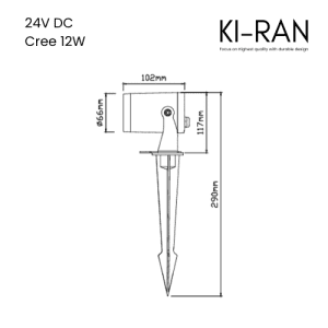 โคมไฟส่องต้นไม้ ไฟปักดิน 12วัตต์ รุ่น EGIS-S-12W