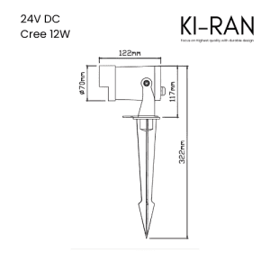 โคมไฟปักดิน โคมไฟส่องต้นไม้ ไฟปักดิน 12วัตต์ รุ่น EGIS-SH-12W