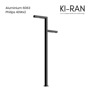 โคมไฟเสาสนามอลูมิเนียมใช้สำหรับภายนอกสูง 4 เมตร KIRAN-PL03-4M
