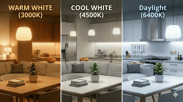 Read more about the article Warm White, Cool White, Daylight ต่างกันยังไง? เลือกใช้ไฟสีไหนให้บ้านสวยเป๊ะ!