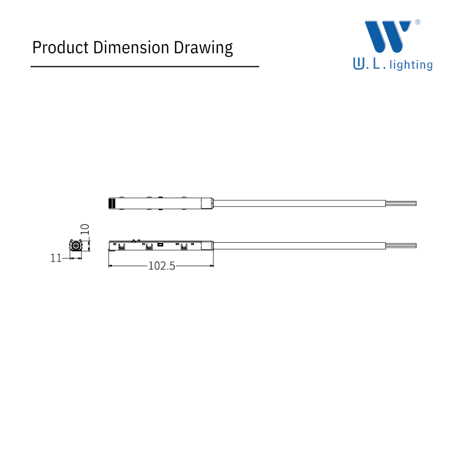 Magnetic Track Light Power Connector 11mm ต่อเข้าไดรเวอร์ Ultra Slim WL-MR11-Power-C - Image 2
