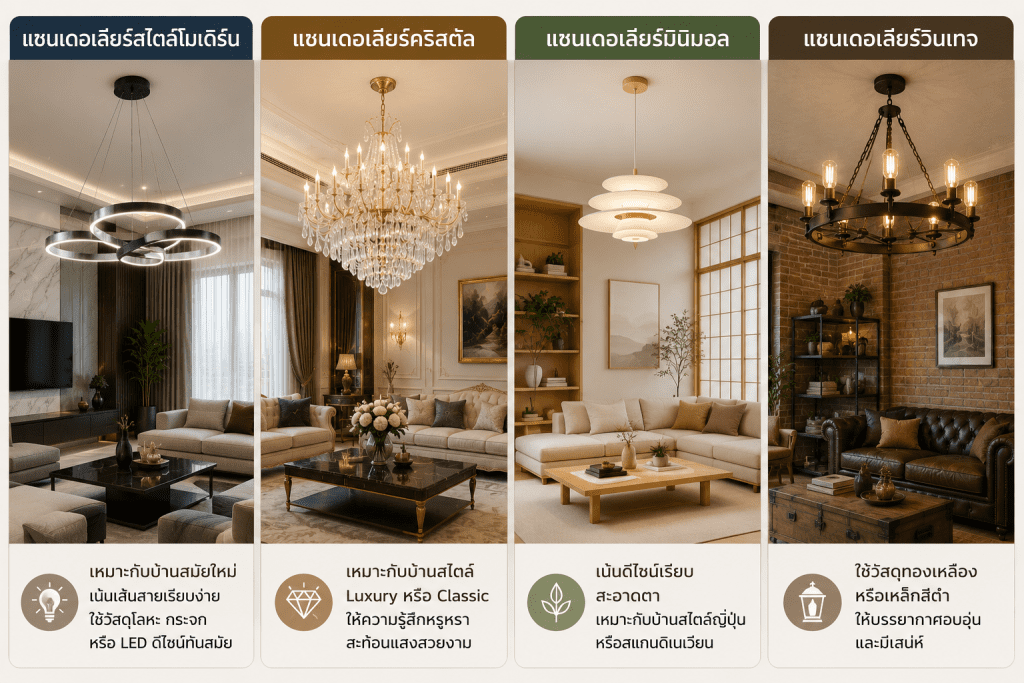 แชนเดอเลียร์เพิ่มความหรูหราให้พื้นที่