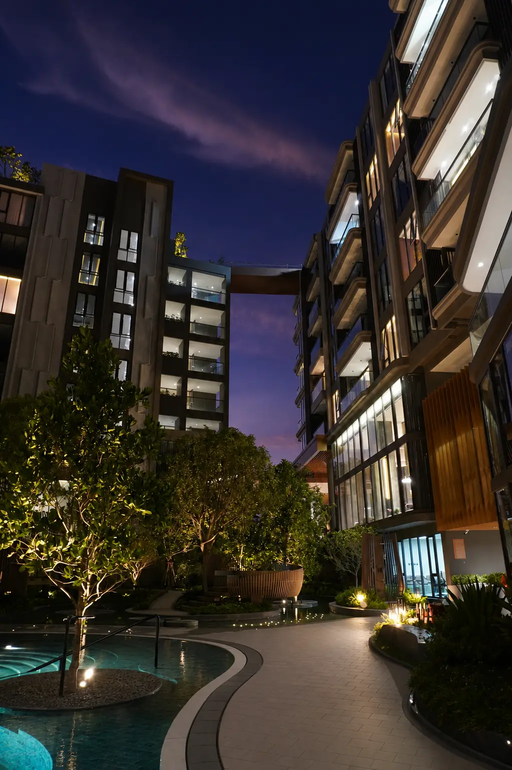 Panora Estauria ภูมิทัศน์และสวนน้ำ ติดตั้งโคมไฟ W.L. Lighting