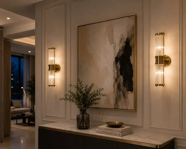 โคมไฟติดผนังคู่ตกแต่งโถงทางเข้า W.L. Lighting