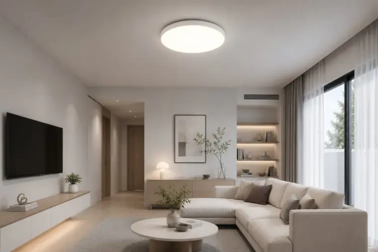 โคมไฟเพดานติดตั้งในห้องนั่งเล่นสไตล์มินิมอล W.L. Lighting