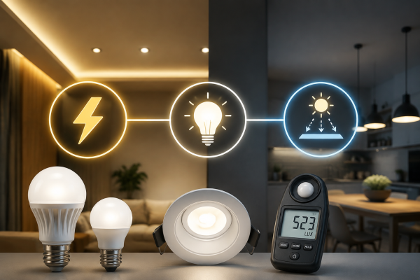 Read more about the article วิธีเลือกกำลังวัตต์ (Watt) และ Lumen ของโคมไฟ ให้สว่างพอดี ไม่เปลืองไฟ
