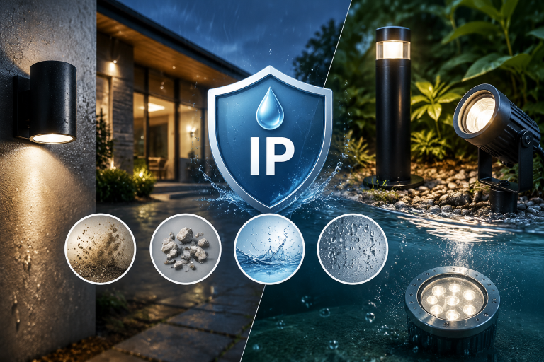 Read more about the article วิธีเลือกค่า IP ของโคมไฟ คืออะไร? IP44, IP54, IP65, IP66, IP67, IP68 ต่างกันอย่างไร
